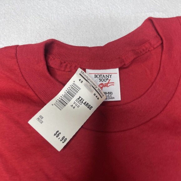 Red Shirt Single Stitch Men’s 2XL XXL pocket t shirt montogemry ward NWT Botany - Picture 2 of 16